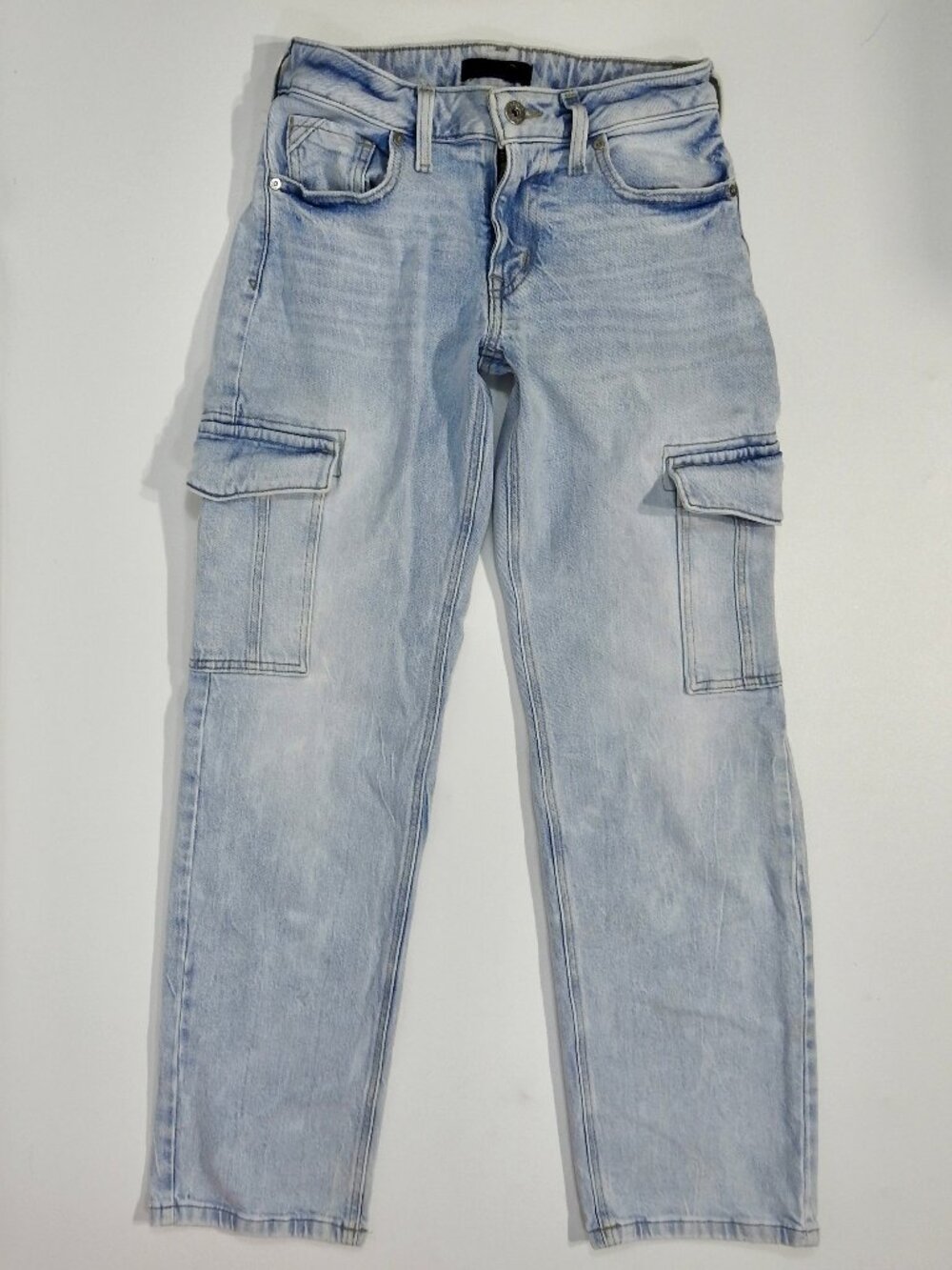 edgely Sz 0 Mid Rise Relaxed Boyfriend Straight Cargo Jeans Original Fit Womens